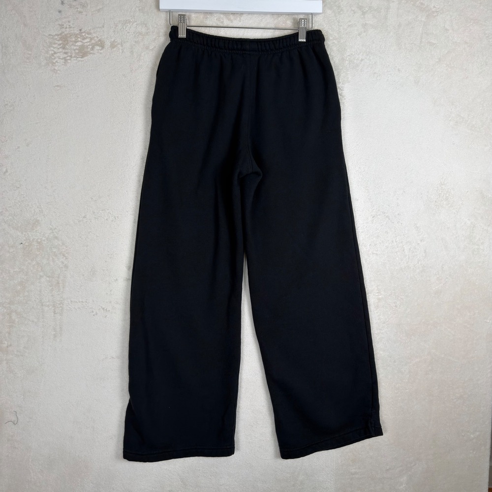 Wild Fable Womens Black Wide Leg Fleece Sweatpants Small Low Rise Relaxed Fit - Picture 2 of 7